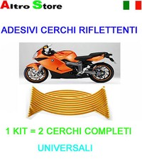 ADESIVI STRISCE STICKERS CERCHI MOTO AUTO BICI RIFLETTENTI ARANCIONE UNIVERSALI