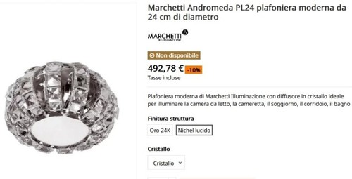 Plafoniera moderna cristallo