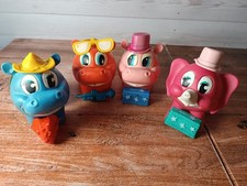 lotto n° 4 portaovetti kinder anni 80 gadget sorpresine ovetti animali collezion