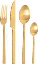 Set Da 24 Posate Serie Lucky Oro Satinato, Acciaio Inox Nichel Free