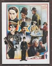 1997 Antigua & Barbuda Sc# 2063 s/s - $1, Charles Chaplin. MNH Cv$6,75