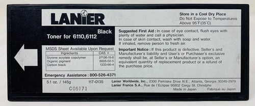 Lanier 117 0135 1170135 toner - 117-0135,