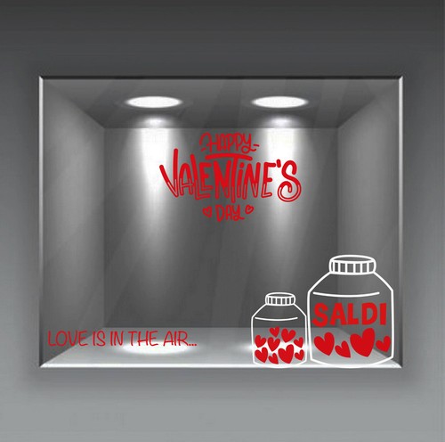 Adesivo vetrine san valentino - vetrine,