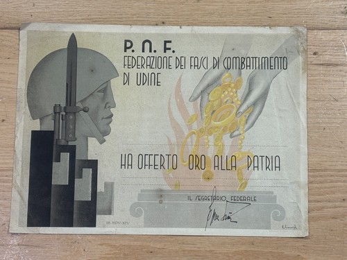 Manifesto diploma pnf - pnf-fasci, di