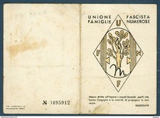 °°° tessera - unione fascista famiglie numerose °°°