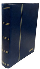 Classificatore francobolli Lindner 30 pagine/60 facc. A4 Blu Fondo Nero