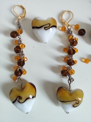Orecchini con cuore fatti - orecchini, a
