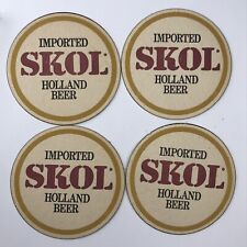 SKOL Holland Sottobicchiere Birra Carta Set di 4 Cartoni Bar Vintage