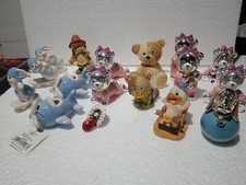 Lotto 17 Statuine Miste Animali Bomboniere Soprammobile Vintage Mercatino Cerami