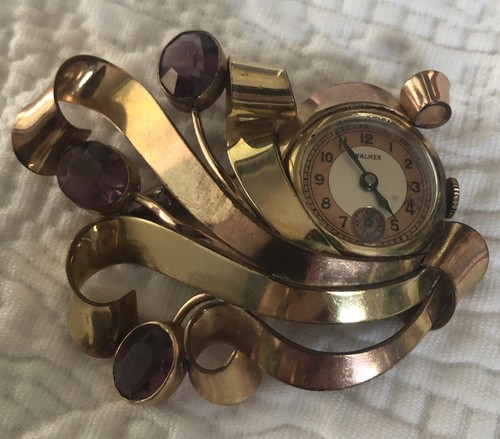 Spilla orologio vintage walker - vintage,