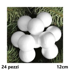 Set 24 Pezzi Pallina Sfera In Polistirolo Per Decorare Decoupage Natale 12cm bal