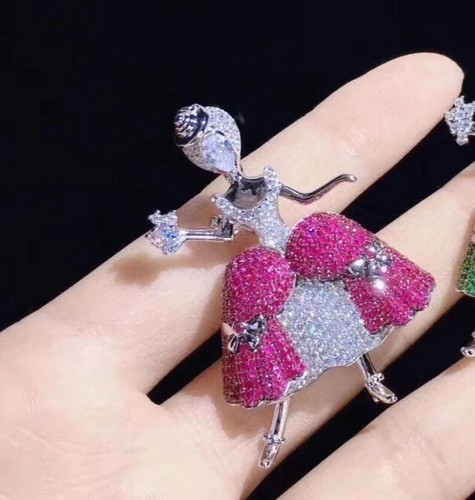 Spilla ballerina zaffiro - , rosa