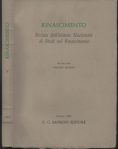 Libri rinascimento rivista - rinascimento,