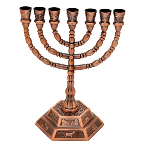 Antico tempio rame menorah - tempio,