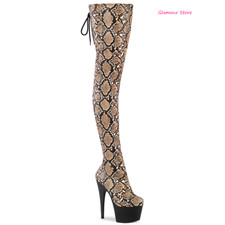 Sexy Python THIGH BOOTS HEEL