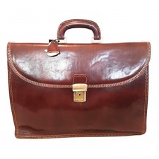 Cartella Ufficio in cuoio Il Borsaro 3 comparti Marrone  art. 47/7603 Made in It