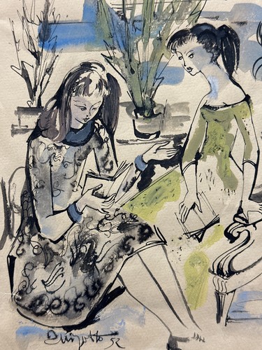 Disegno originale 1952 ragazze - originale,