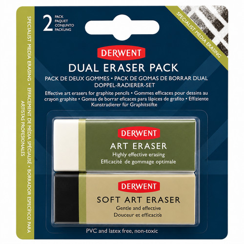 Derwent confezione gomma dual - derwent,