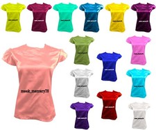 T-shirt donna scollo O lucido raso speciale ragazza abbigliamento casual mezza manica S89-1
