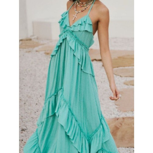 Maxi abito bohemien verde