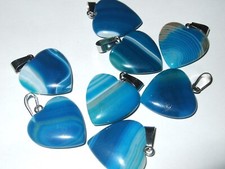 - Ciondolo Pietra Cristalloterapia - cuore - AGATA BLU