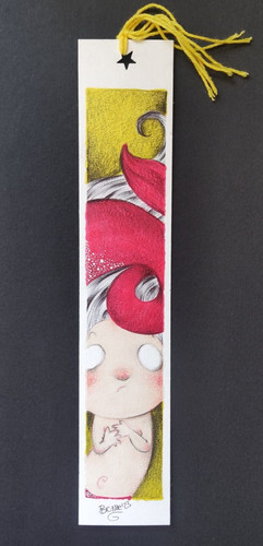 Segnalibro mermaid red - mermaid, dipinto