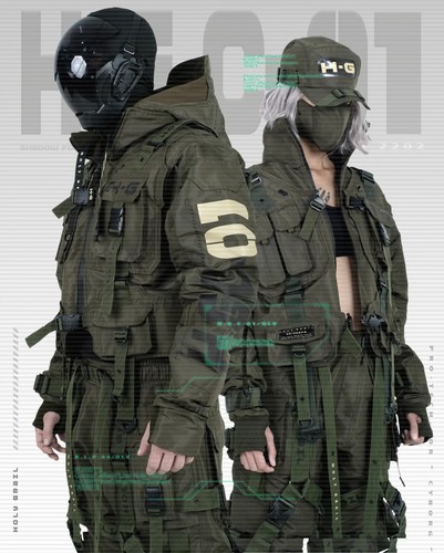 Giacca uomo techwear verde - techwear,