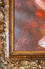 Dipinto olio X.O. con una