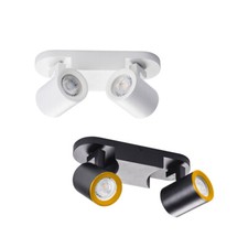 Applique plafoniera 2 diffusori orientabile lampada attacco GU10 soffitto parete