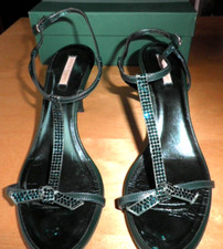 Gianna Meliani-  Sandali Aperti ;tacco 9 cm.; Striscia Swarovski. tag. 39.   FC