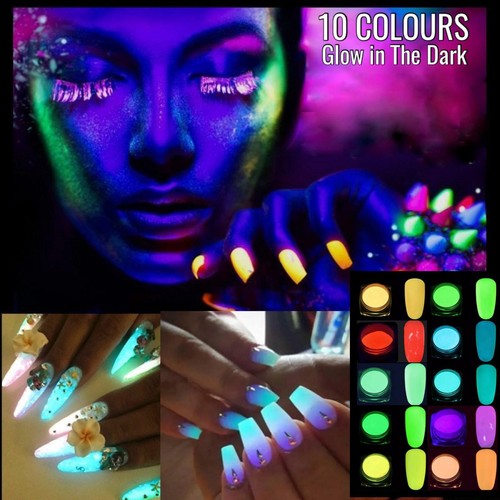 Glow the dark nail powder - in,