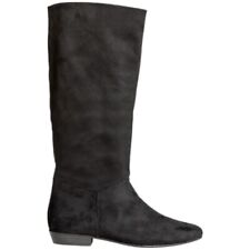 Stivali donna Western Corina M3810 in pelle scamosciata nera con tacco 2 cm zip 