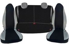 set coprisedili auto completo per citroen c1 in cotone grigio/nero made in ita 