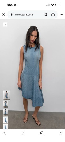 Abito asimmetrico denim - , blu
