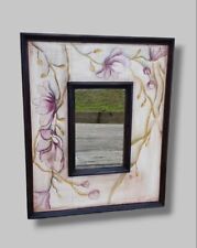 SPECCHIO PARETE 60 X 50 X 3 SPECCHIO LEGNO DIPINTO A MANO QUADRO SPECCHIO UNICO