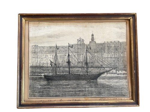 Gravure encadrée port saint - encadrée,