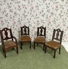 Antica casa delle bambole Gottschalk 1928 set di sedie ottime condizioni Sedili in velluto