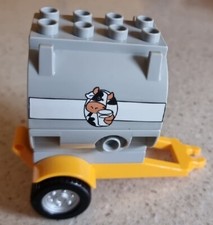 LEGO DUPLO - USATO - RIMORCHIO TRATTORE GIALLO PER LATTE - GRANDE FATTORIA 5649