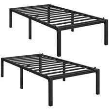 Set di 2 Rete Letto Singolo in Metallo senza Testiera per Camera da Letto Ferro