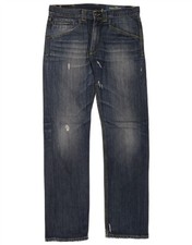 Jeans DONDUP uomo dritto effetto invecchiato W34 L32 blu cotone CM02