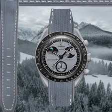 MISSION TO MOON - Cinturino per orologio grigio gomma per OMEGA x SWATCH MOONSWATCH