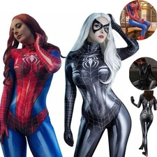 Costume Spiderman donna ragazza tuta cosplay collant body festa nuovo