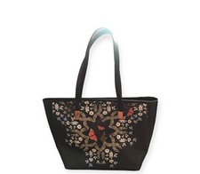 Borsa a mano Ted Baker grande Garrya Kyoto Gardens floreale blu navy e farfalle rosse