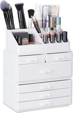 Contenitore per Cosmetici a 6 Cassetti, 22 Scomparti, Make up Organizer, Porta-T