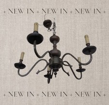 VECCHIO LAMPADARIO FERRO BATTUTO LEGNO LAMPADARIO DRAGO  LAMPADARIO SOSPENSIONE 