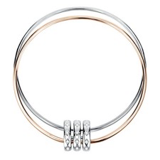 NUOVO Morellato Bracciale Donna Rigido Acciaio Bicolore con Cristalli SAKM83