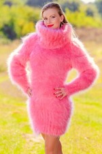 Abito in mohair rosa lavorato
