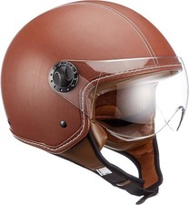 Casco DEMI-JET color PELLE -
