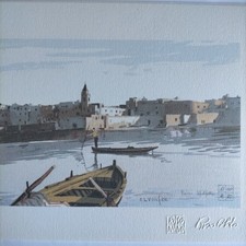Litografia Aldo Riso Molfetta Borgo Porto Puglia Vacanza Paesaggio Gita Salento