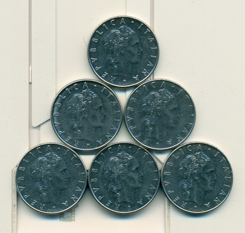 Different lire coins from - 50,